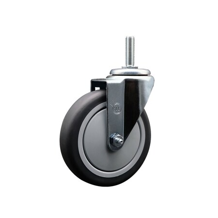 Service Caster 5 Inch Thermoplastic  Rubber Wheel Swivel 58 Inch Threaded Stem Caster Service Caster SCC-TS20S514-TPRB-58212
